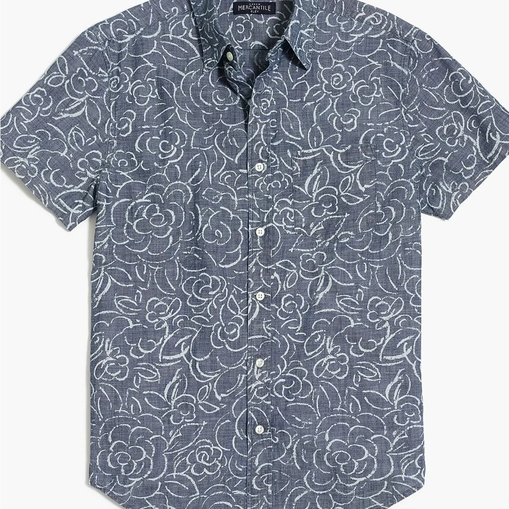 J. Crew Navy Floral Casual Button Down Shirt